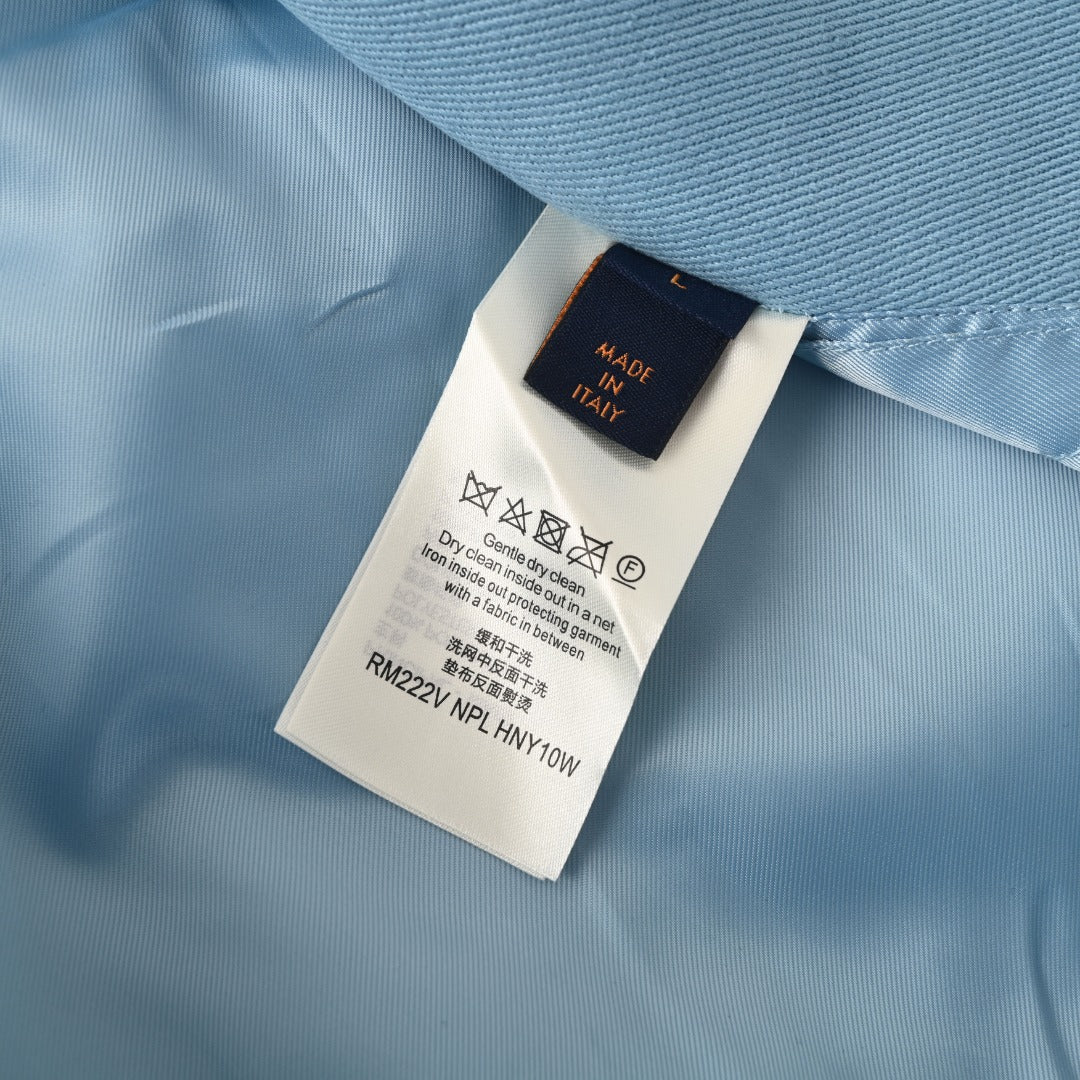 Louis Vuitton Light Blue Embroidered Varsity Jacket
