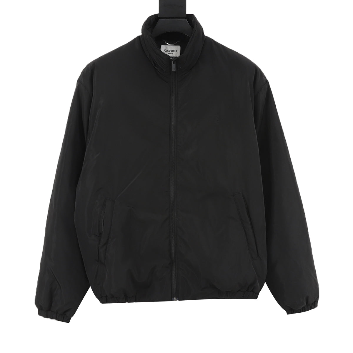 Saint Laurent Paris Stand‑Collared Padded Jacket Black