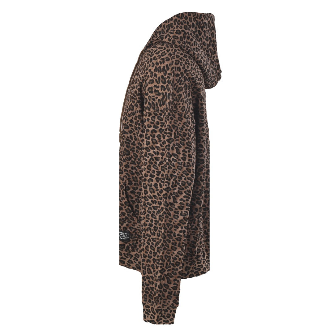 Supreme Leopard Print Waffle Full Zip Hooded Jacket