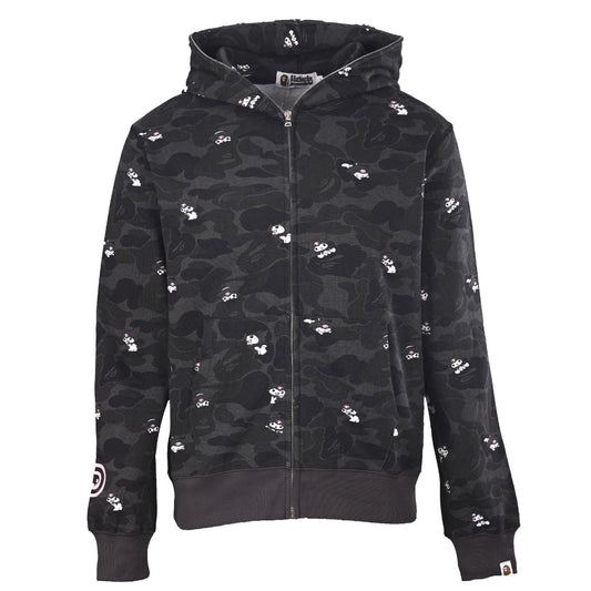 A Bathing Ape x Kuromi Black Camo Full Zip Hoodie