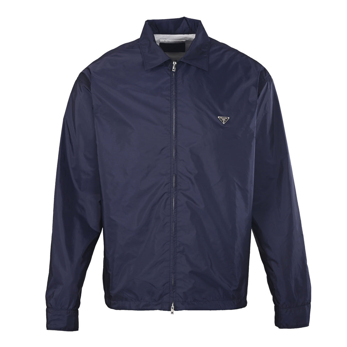 Prada Navy Nylon Zip Overshirt Jacket