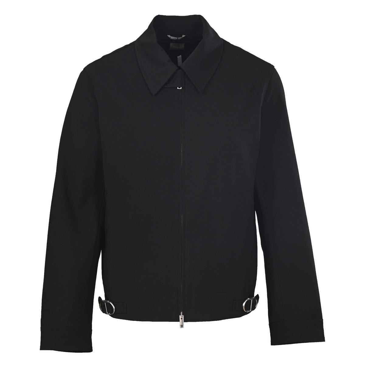 Dior Black Zip-Up Collared Jacket with D-Ring Buckle