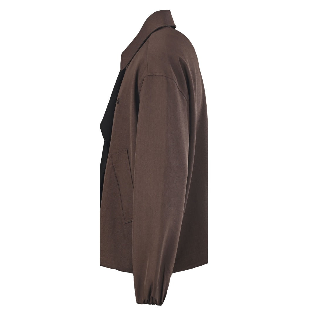 Loewe Brown Asymmetric Zip Anagram Jacket
