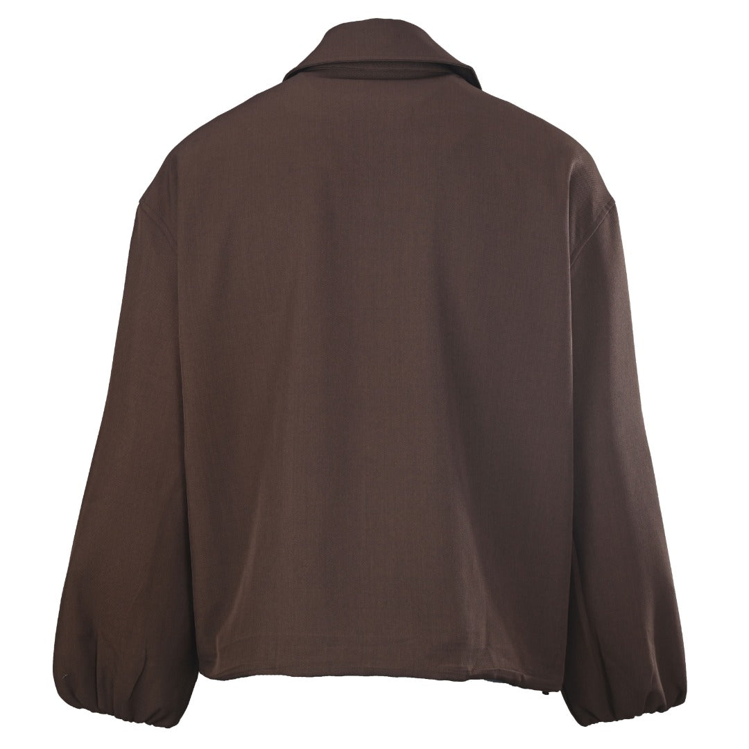 Loewe Brown Asymmetric Zip Anagram Jacket