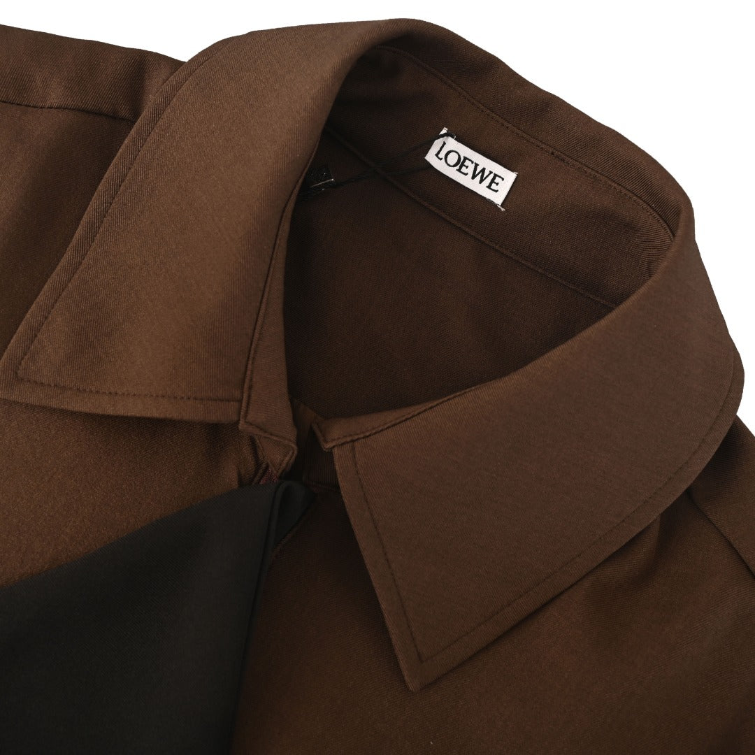 Loewe Brown Asymmetric Zip Anagram Jacket