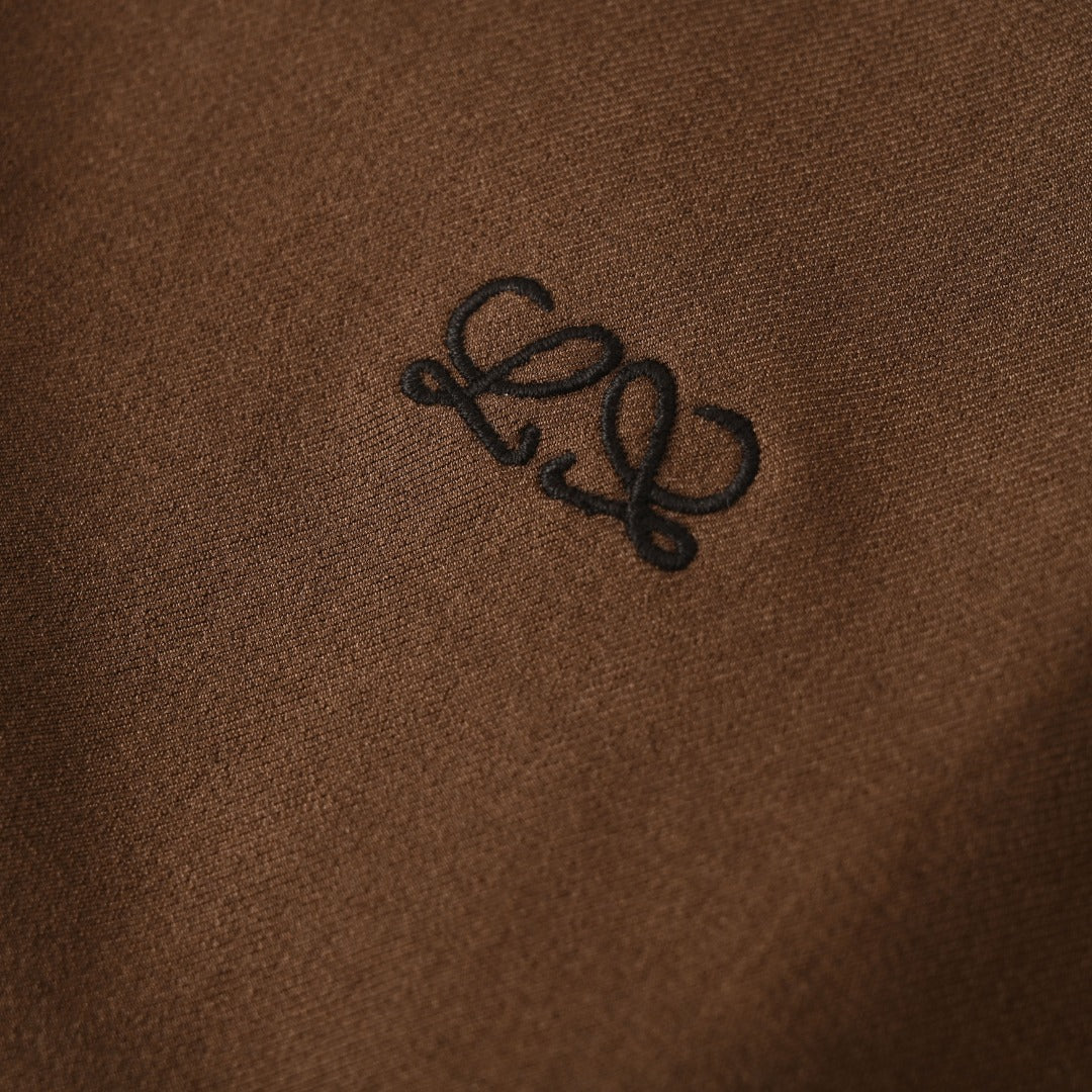 Loewe Brown Asymmetric Zip Anagram Jacket