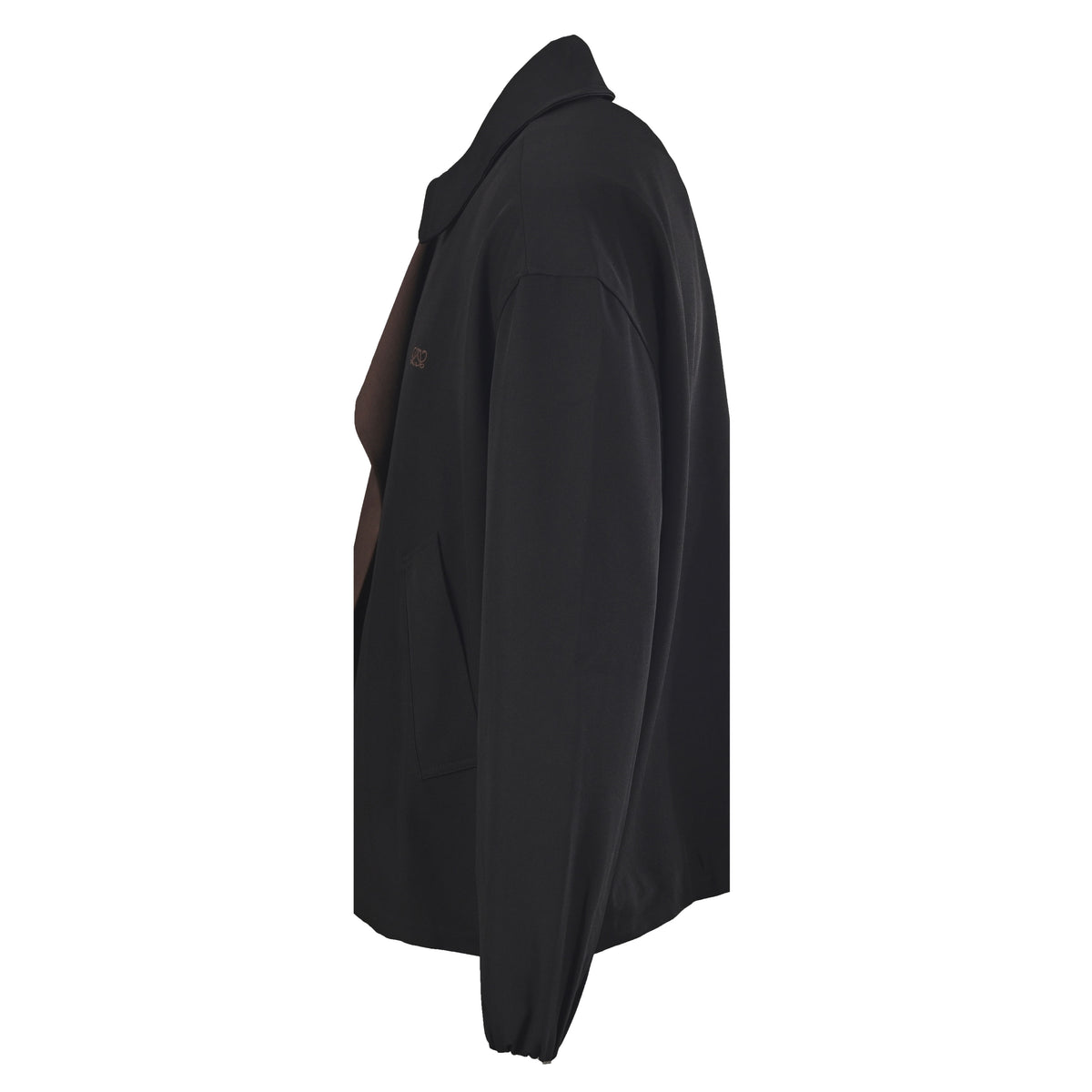 Loewe Black Asymmetric Zip Anagram Jacket
