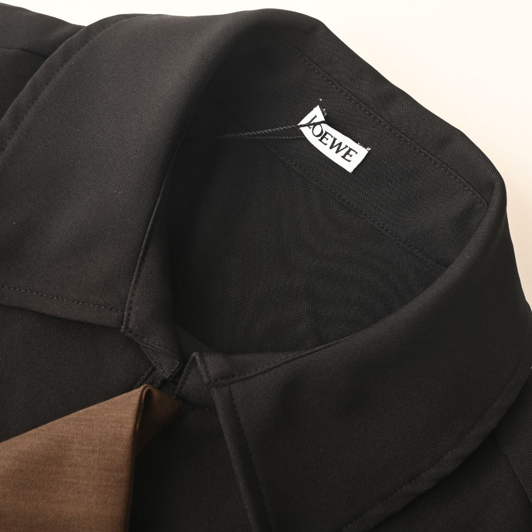 Loewe Black Asymmetric Zip Anagram Jacket