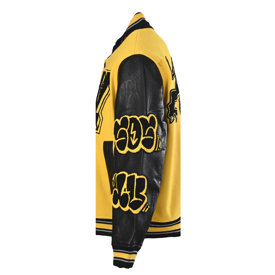 Louis Vuitton Yellow Panther Patch Varsity Jacket