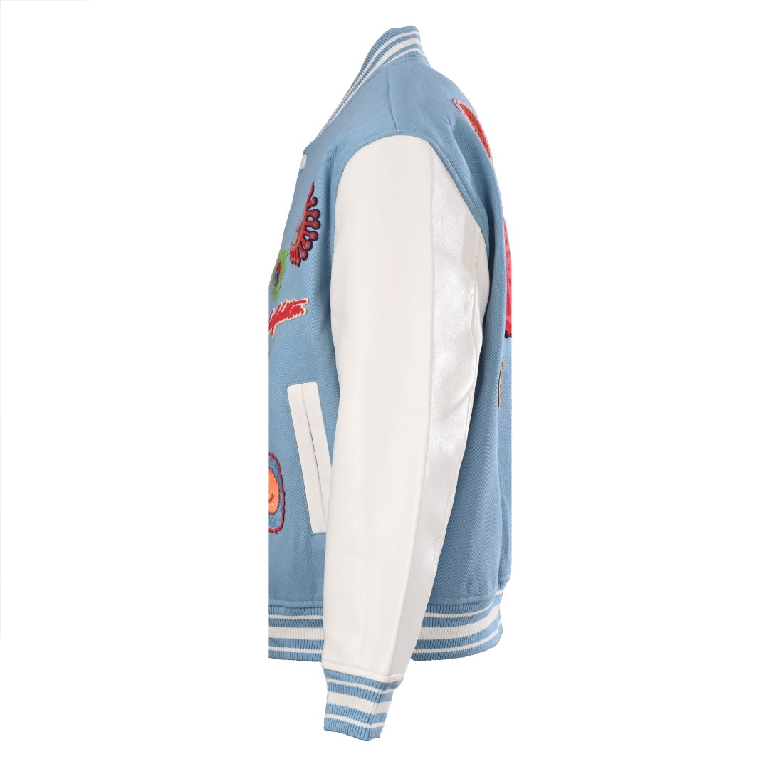 Louis Vuitton Light Blue Embroidered Varsity Jacket