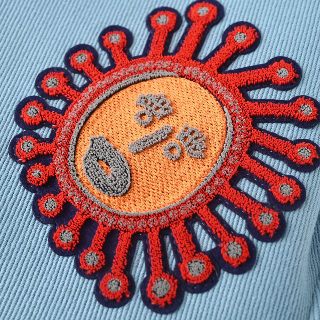 Louis Vuitton Light Blue Embroidered Varsity Jacket