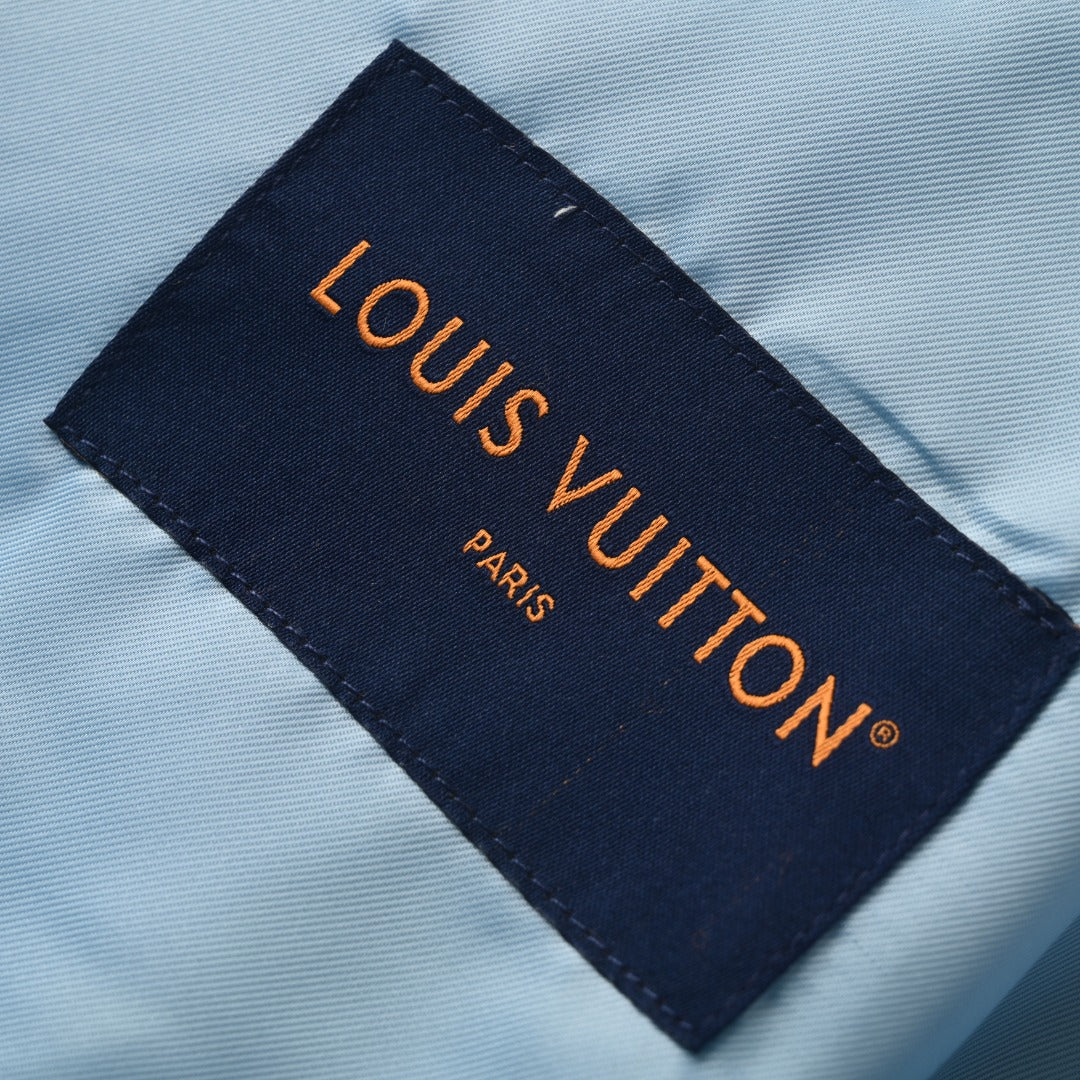 Louis Vuitton Light Blue Embroidered Varsity Jacket
